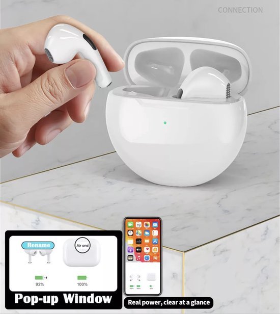 foto van een In ear bluetooth oortjes in oplaadcase