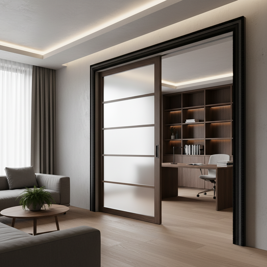 Geluidsdichte schuifdeur met afdichting